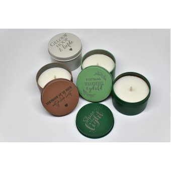 Geurkaarsjes met inspirerende tekst